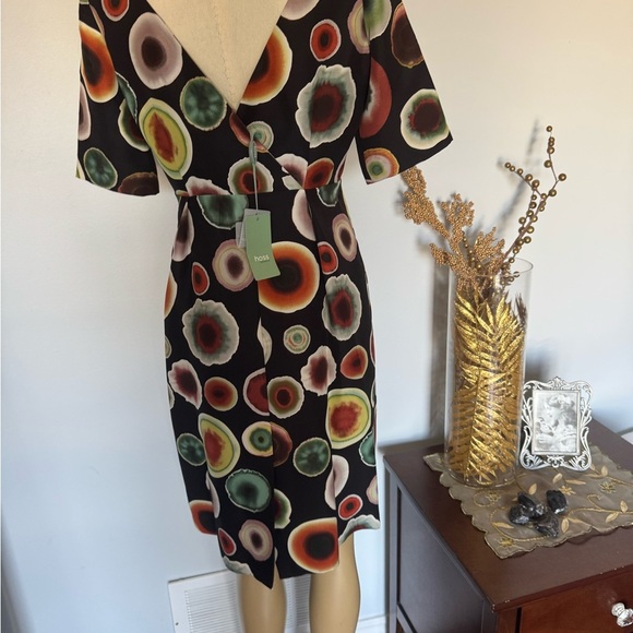 Hoss Intropia  NWT Silk Elegant Multicolor Patterned Dress. Ptp 17” length 37” - Picture 5 of 10